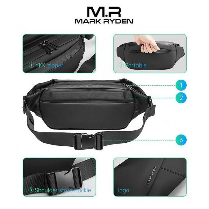 Cod,Bisa- Mark Ryden Mr7786D Crossbody Bag - Tas Selempang Sling - Black