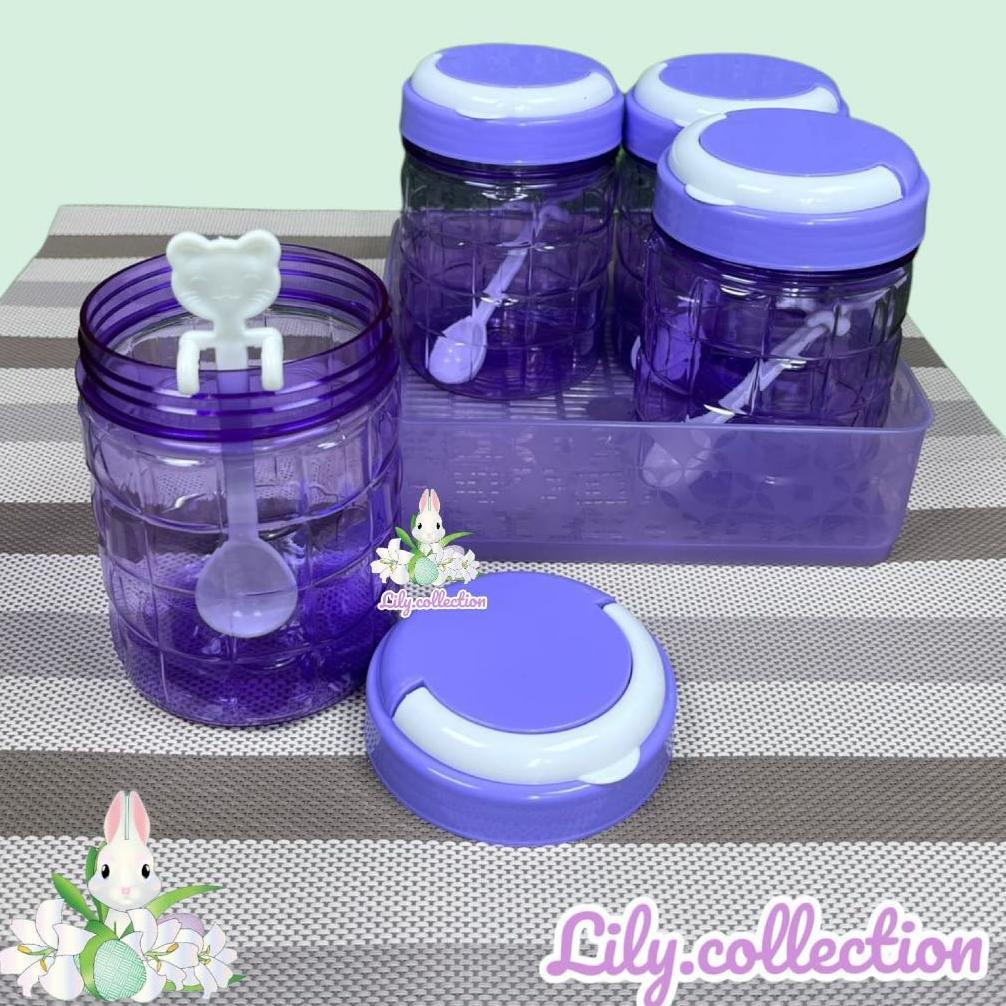 Toples Kristal | Toples ungu | Set Toples Plastik Bening - Isi 4 BPA FREE LILYCOLLECTION