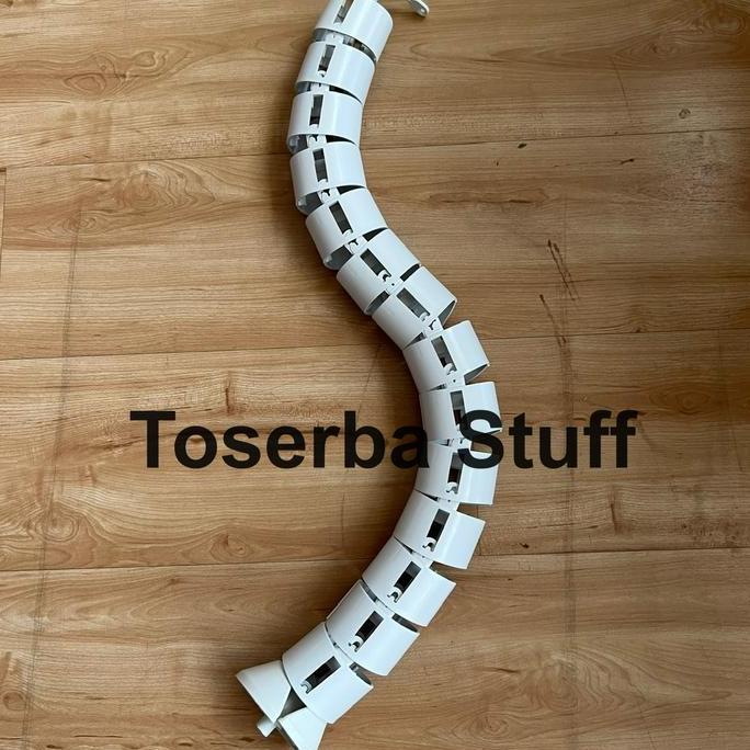 Ernatopsekret - PELINDUNG KABEL SPIRAL DUCT ULIR BELALAI PROTEKTOR COVER MEJA PUTIH