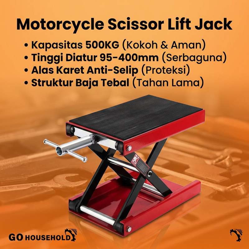 Meja Hidrolik Motor 500kg Lift Gunting Besi Tebal Stabil Bengkel