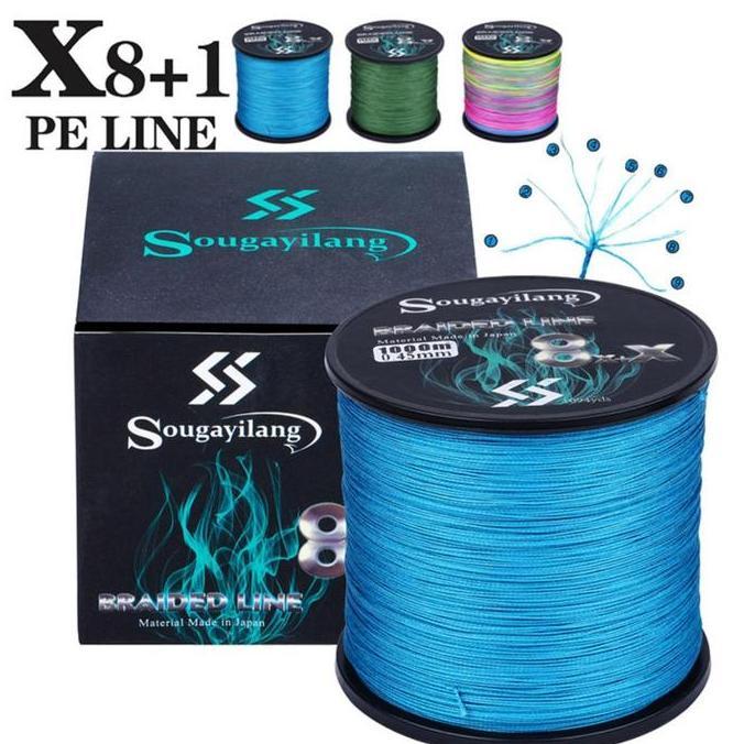 Sougayilang Senar PE 9 Untai 300M 500M X9 Kepang Tali Pancing Line Senar Pancing ready