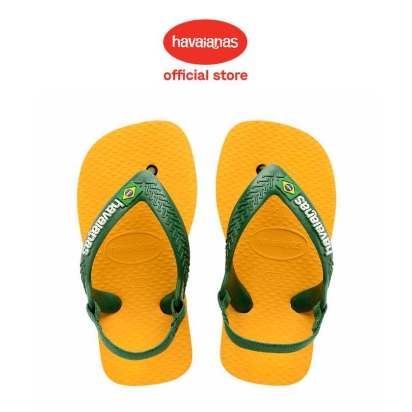 DISKON SPESIAL - Havaianas New Baby Brasil Logo 2151-Pop Yellow/Amazon - Sandal Anak