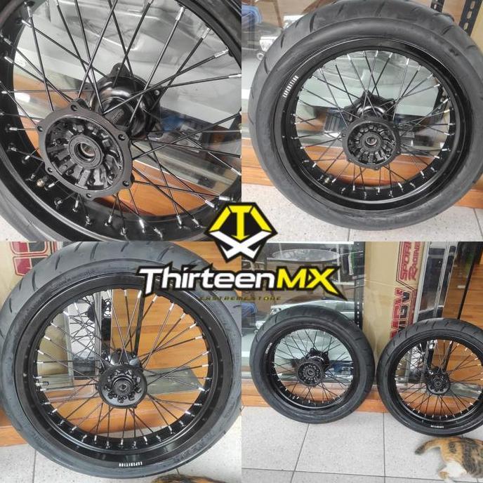 Wheelset Velg Supermoto WR 155 WR155 Tromol Expedition 350-300 Ring 17