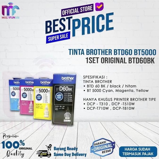 Tinta Brother BTD60 BT5000 1set Original BTD60BK for T710 T510 T310