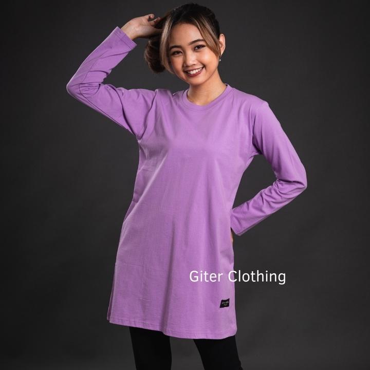 Kaos Tunik Giter - Kaos Tunik Jumbo Ld 120 - Tunik Kaos Oversize ( Army Lilac Tosca Mustard Abu ) Sp