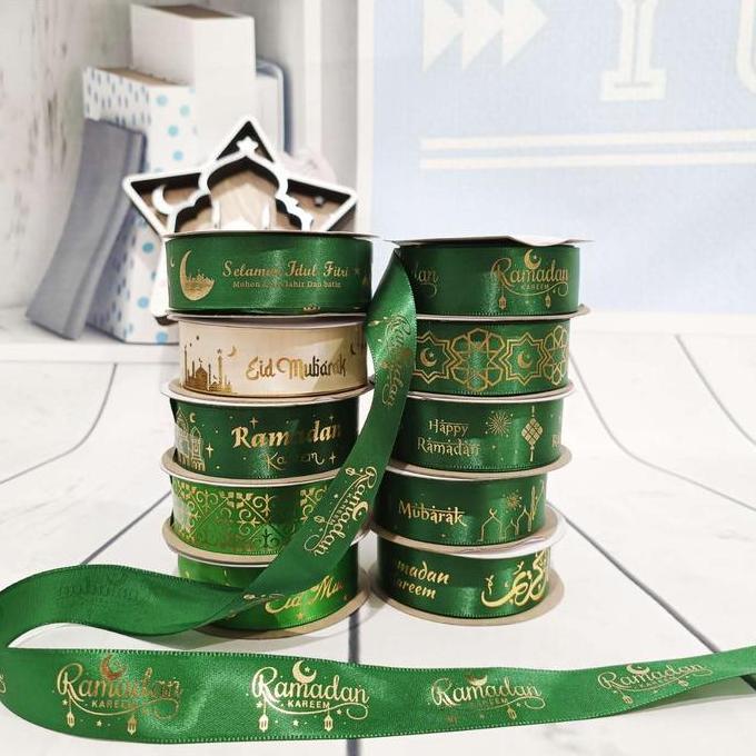 Newstockcik- 1 Roll Pita Ramadhan 2,5Cm - Pita Idul Fitri Premium Ps303