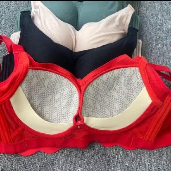 Wkwkwk- 1Pcs,,,Bra / Bh Wanita 5503 Ada Kawat Busa Super Tebal, Ready Size 34-40 Cup B (1 Pcs) M Whi