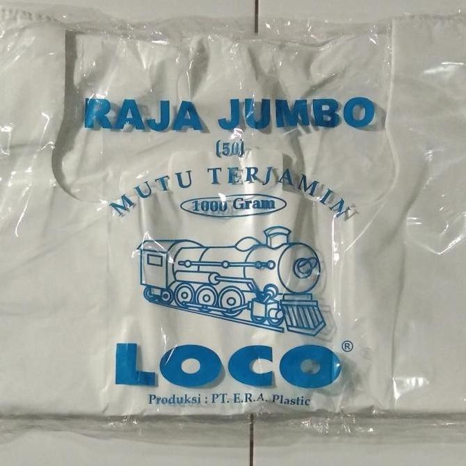 Newstockcik- Kantong Plastik Loco Raja Jumbo Putih Susu Uk 50 - Kantong Besar 50X75