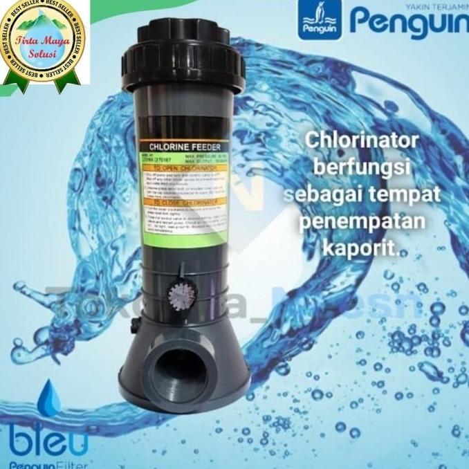 klorinator filter air otomatis penguin . chlorinator kaporit otomatis