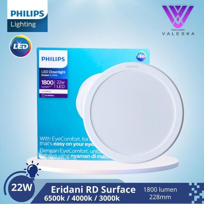 Philips Downlight Eridani RD Surface Lampu Plafon Tempel 22W 22Watt