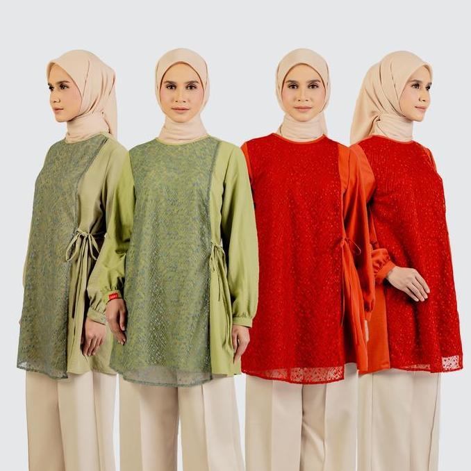 [DAUKY] Baju Atasan Tunik Wanita Terbaru Raya Series M TUNIC LAYER LACE