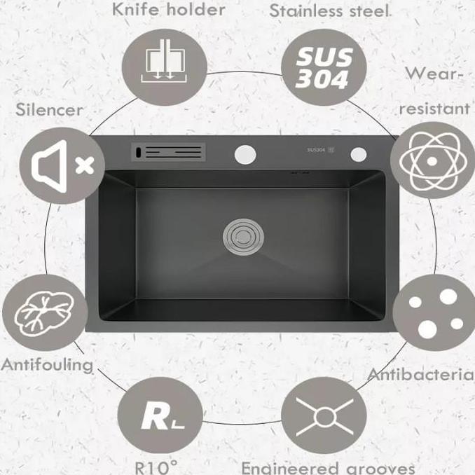 Kitchen sink black 6045 valpra/ kitchen sink 6045 hitam/ kitchen sink