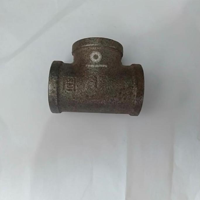 TEE T CABANG 3 DRAT MERK TSP BLACKSTEEL BS BESI HITAM 1" INCH