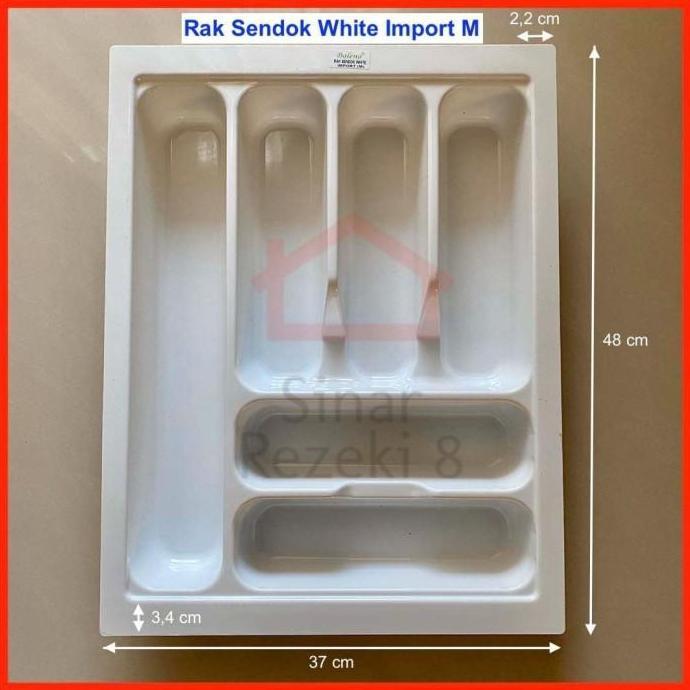Rak Tempat Sendok PUTIH M 45 Garpu Sekat Laci Dapur Alat