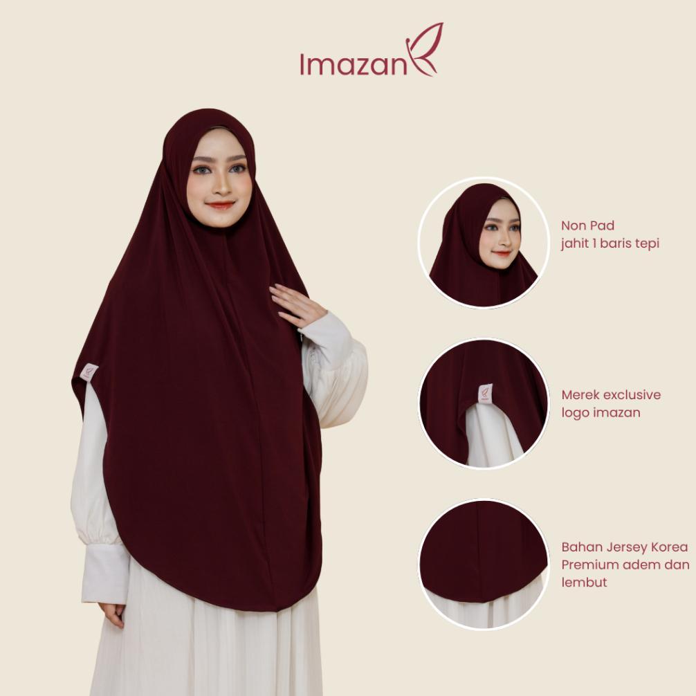 RECOMMENDED IMAZAN Hijab Bergo Jersey Korea Non Pet Khimar Syari Haura Series Jilbab Instan Syari Uk