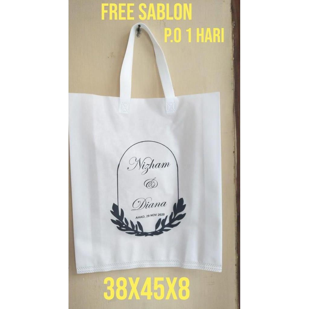 Tas Spunbond 38x45x8 Sablon Goodie bag Spunbond