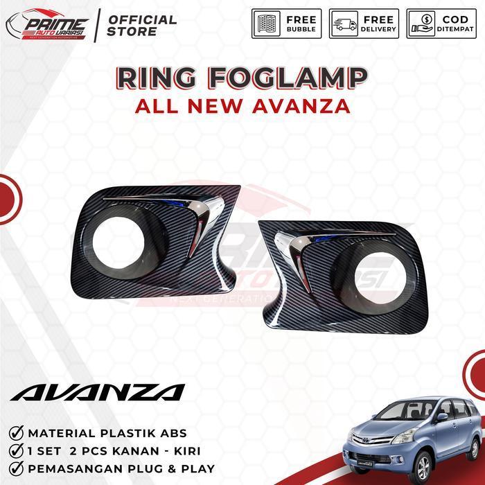 Ring Foglamp Cover Foglamp All New Avanza Xenia 2011 2014 - Carbon Original Dan Terpercaya