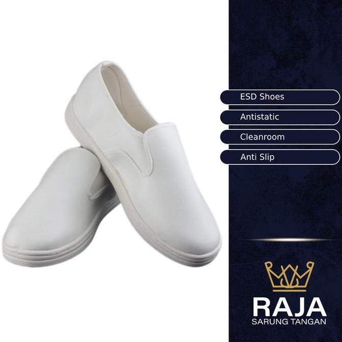 Sepatu Antistatik Tertutup Putih / ESD Antistatik Shoes Meshless Putih / Sepatu ESD