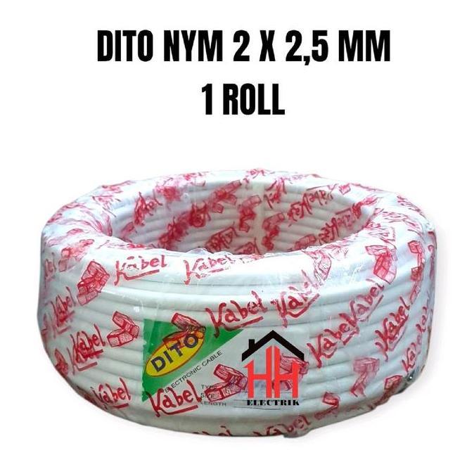 Kabel Nym 2X2.5Mm Kawat 50 Yard Dito Kabel Listrik 1Roll
