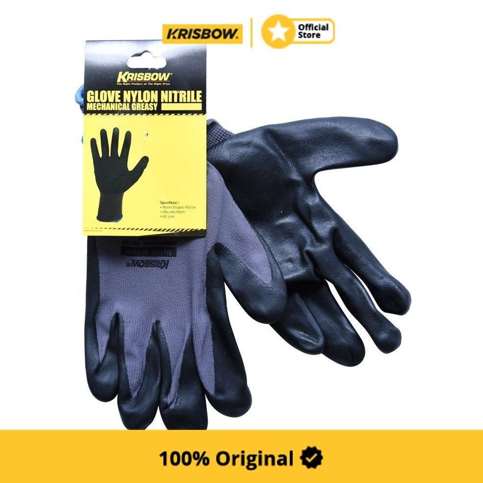 Krisbow Safety Gloves Sarung Tangan Pengaman Nilon Nitril