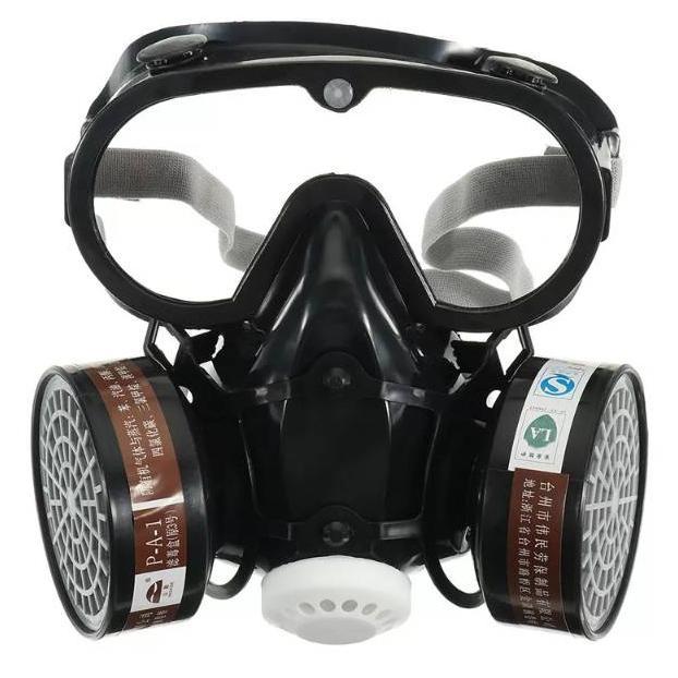 Safety Mask Gas Kimia Benzene Pestisida Acetone / Masker Respirator Keselamatan Kerja K3 Full Face