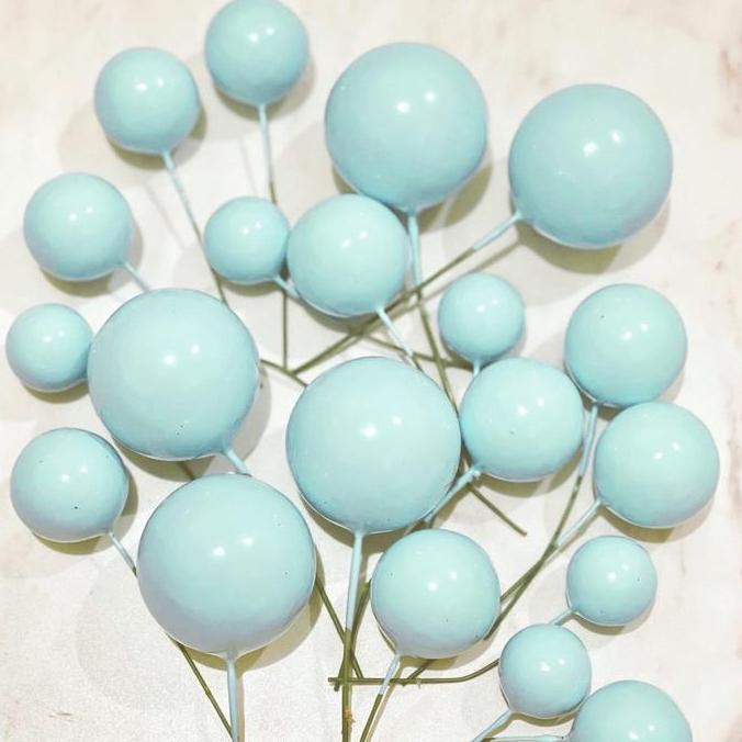 20pcs Bola Bola Tusuk Hiasan Kue / Ball Cake Topper / Hiasan Kue Ultah