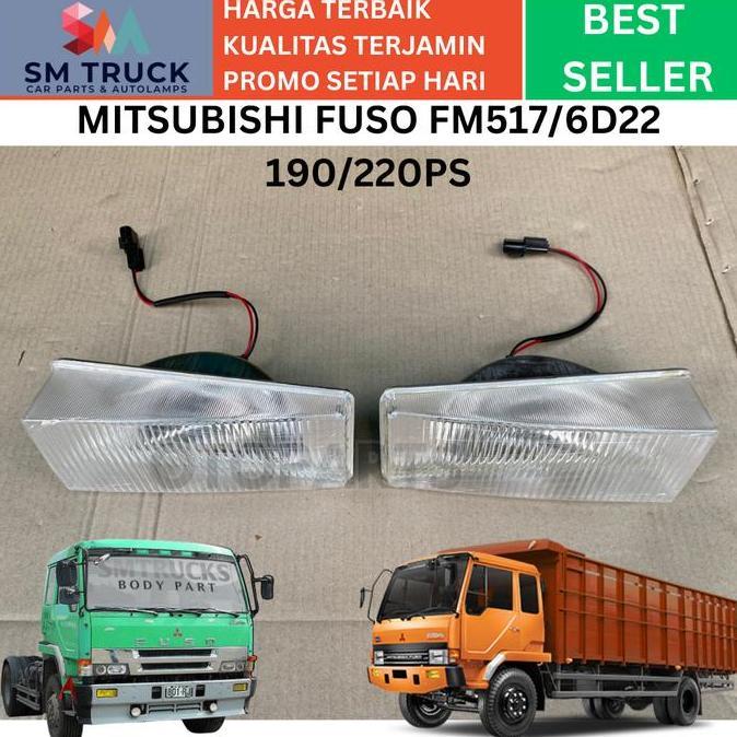 NARDJIOSO (MADE IN JAPAN) LAMPU PALANG BUMPER BEMPER FOG LAMP FUSO PS 190 220PS 6D22 6D40 8DC CLEAR 