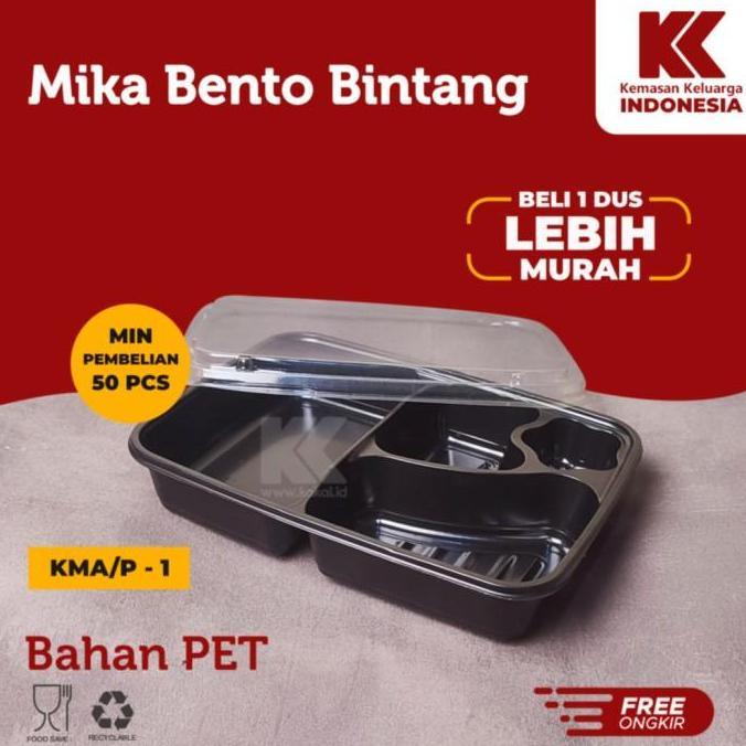 MIKA BENTO SEKAT BINTANG / MIKA BENTO SEKAT 4 / TRAY HOKBEN 50PCS