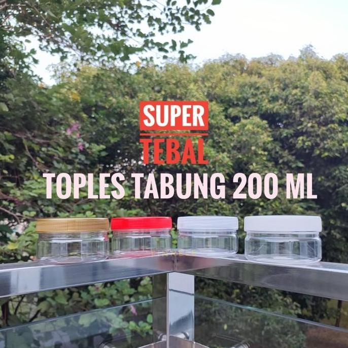 Toples Tabung 200ml / Toples Jar Plastik 200ml / Toples Kue Kering