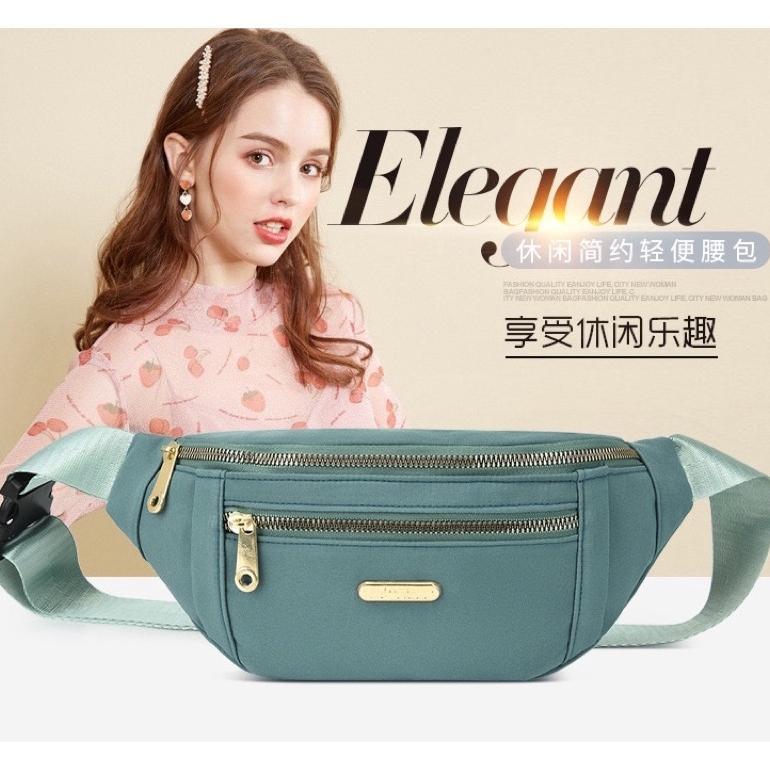 PROMO TERBARU Tas Pinggang Wanita import Selempang Dada Waistbag Premium ORI waterproof model O