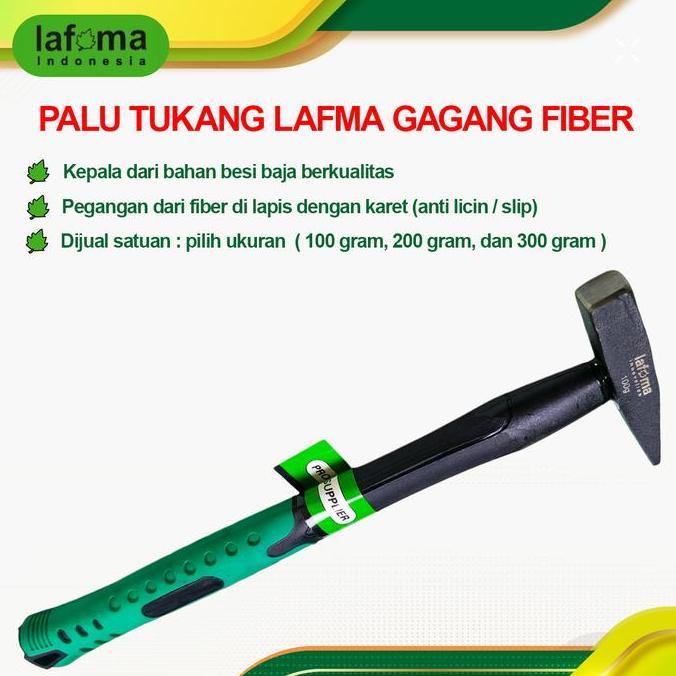 Household - Lafma Palu Tukang Gagang Fiber 100 200 300 Gram Bahan Besi Baja Full Pegangan Karet Nyam