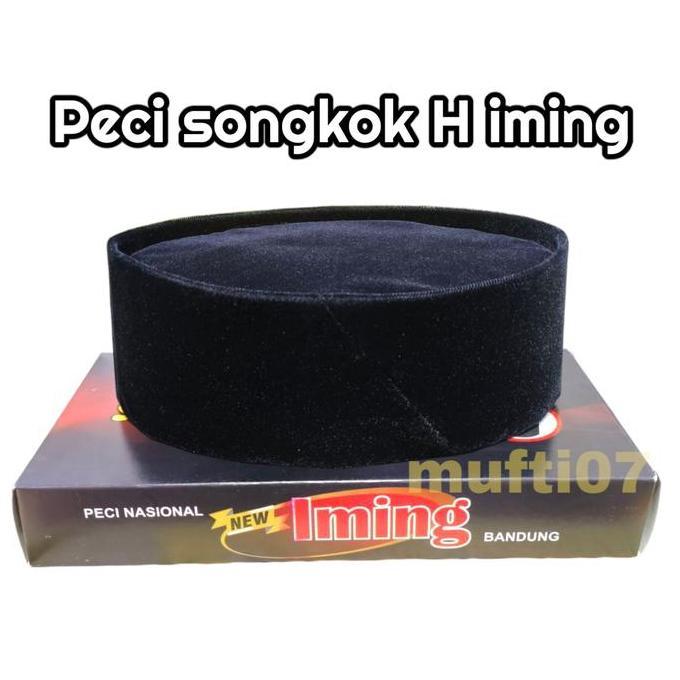 Peci songkok h iming warna hitam bahan tebal ukuran dewasa dan anak