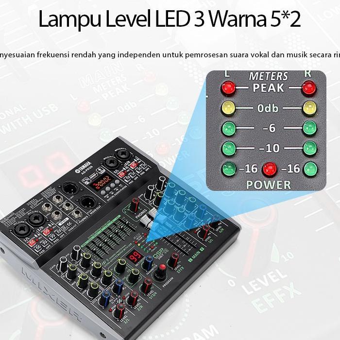 Yamaha/Original Ag-Pro6,Mixer Audio,Mixer Karaoke,Pencampur Audio,Built-In 2-Band Eq,Bawaan Memiliki