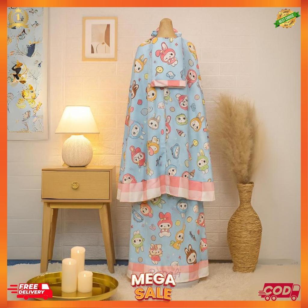 Mukena Traveling Anak 1-6 Tahun Motif Labubu Mini Pouch [L12]