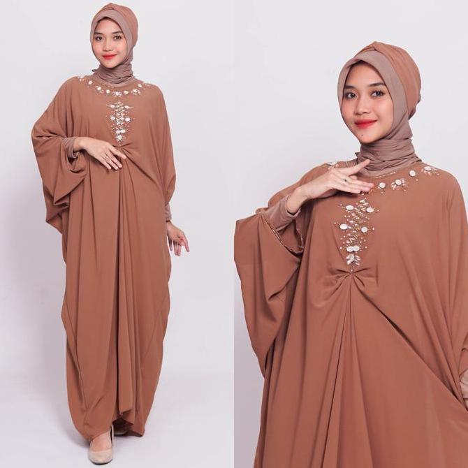 Wxwxw- Sale Dress / Kaftan Raisa Free Turban Dan Manset Gamis Muslim Wanita Trendy Simple / Dress Ko