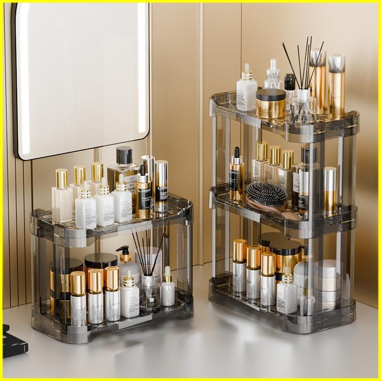 KAVELLEWORKS RAK ACRYLIC KOSMETIK RAK MAKEUP RAK ORGANIZER KOSMETIK / RAK KOSMETIK ACRYLIC 3 TINGKAT