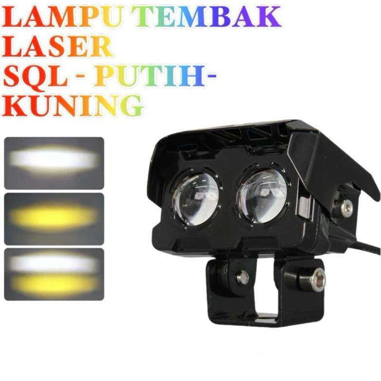 Unik Lampu Sorot Led Lampu Laser Foglamp Sql 2 Mata Motor Mobil / Lampu Tembak Led / Lampu Tembak Le