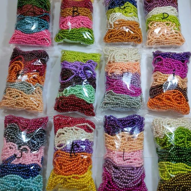 Payet mutiara ringan 20renteng ukuran 4mm / payet kalung / mutiara campur warna / payet juntai