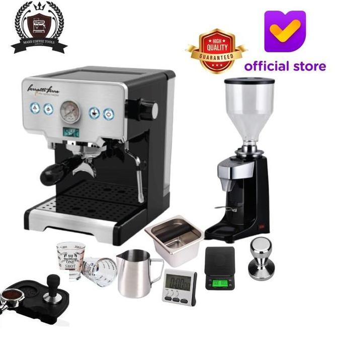Terlaris Paket Mesin Ferrati Fero Kopi Espresso 3605+021 Barista Tools