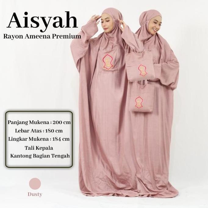 mukena terusan terompah AISYAH dewasa Panjang Rayon muken  abordir mukena putih mukena  hadramaut mu