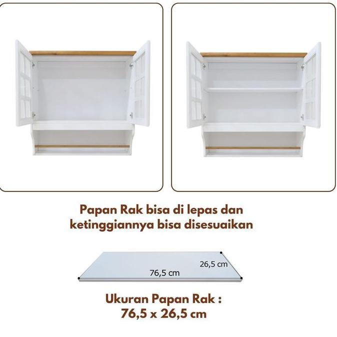 Grosir Toraya - Lumina Lemari Dapur Atas 2 Pintu Kaca: Lemari Dapur/ Kitchen Cabinet/ Lemari Gantung