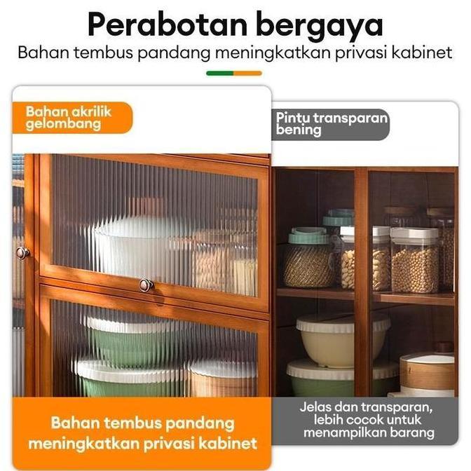 Sale [Rbm]Lemari Rak Dapur Lemari Bufet Lemari Penyimpanan Lemari Oven Microwave Panci Mangkuk Multi