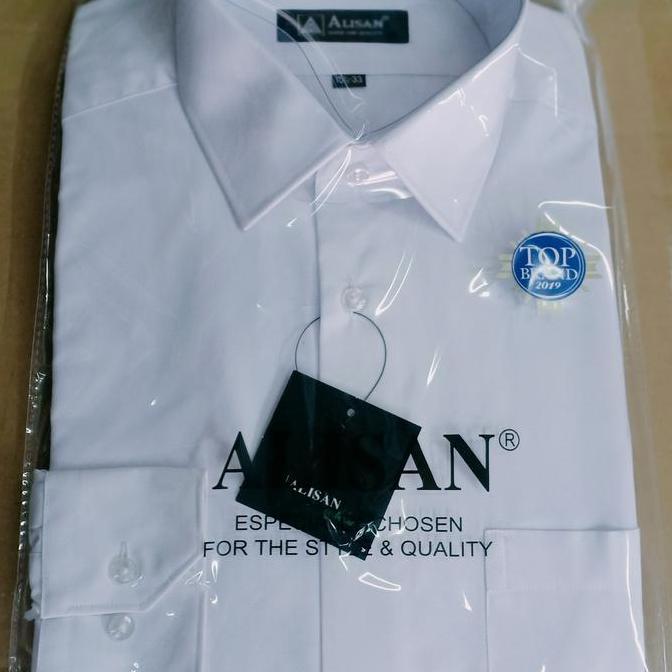 Baju Kemeja pria  Alisan lengan panjang putih 13 - 16