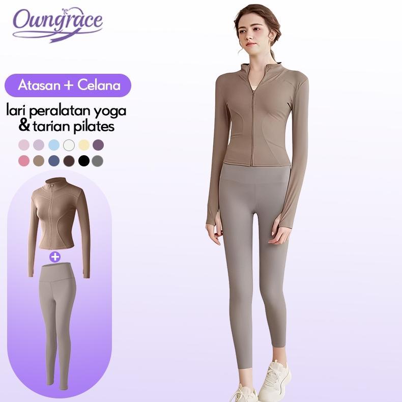 Owngrace Setelan Baju Jaket Olahraga Wanita Lengan Panjang