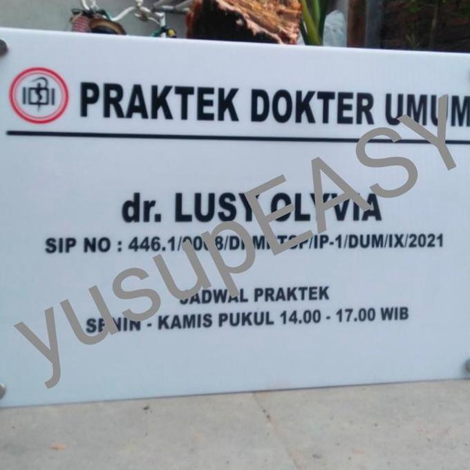 ready papan nama plang praktek akrilik dokter/ bidan / apoteker