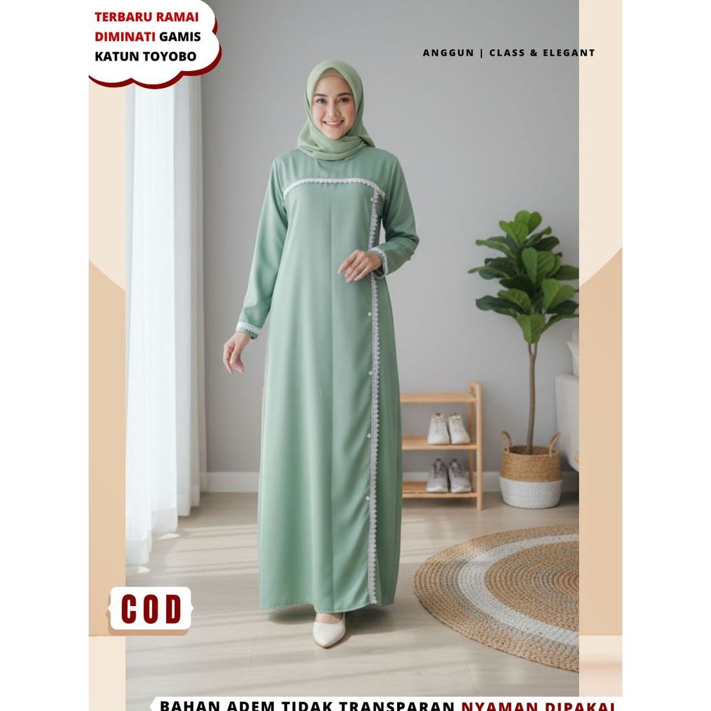 Baju Gamis wanita Bahan Katun Toyobo Premium Remaja Dewasa muslimah Santriwati Terbaru Jumbo B19