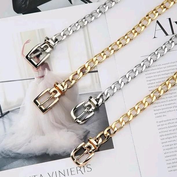 Kvinna- Ikat Pinggang Wanita Rantai Gold Fashion Korea Gamis Dan Dress