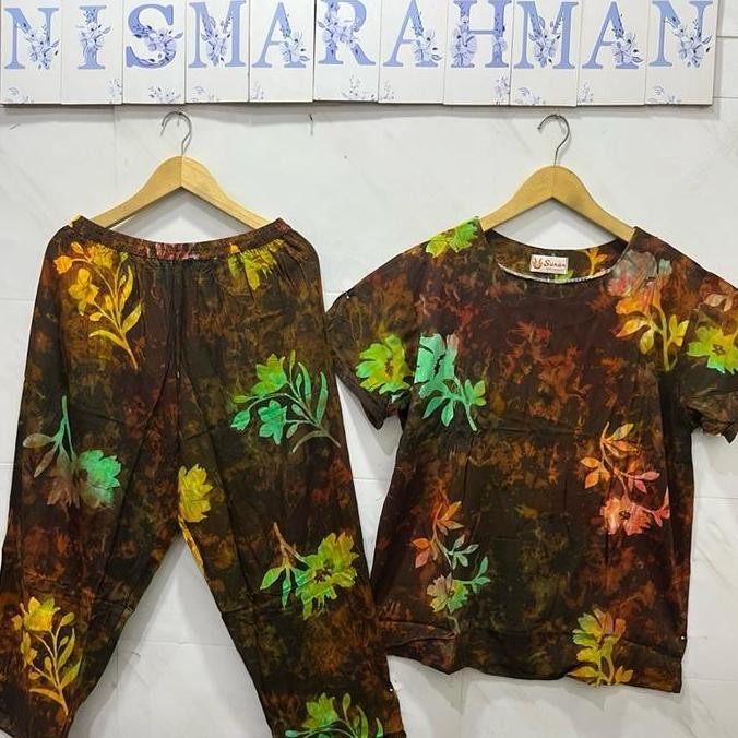 Setelan CP batik Sunan ori  DM JUMBO , LD 120cm - tangan Pendek , Celana Panjang terlaris