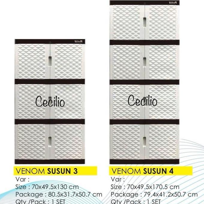 PROMO - [TABITHA] Lemari Plastik Tabitha Polos Termurah - 3 dan 4 Susun Jumbo