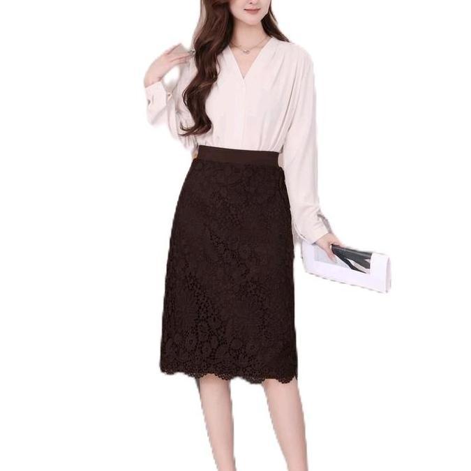 Rok wanita model' span brokat import mewah BS